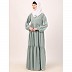 Fashionable Buttons with chest open design abaya-Sky Blue Fashionable Buttons with chest open design abaya-Sky Blue